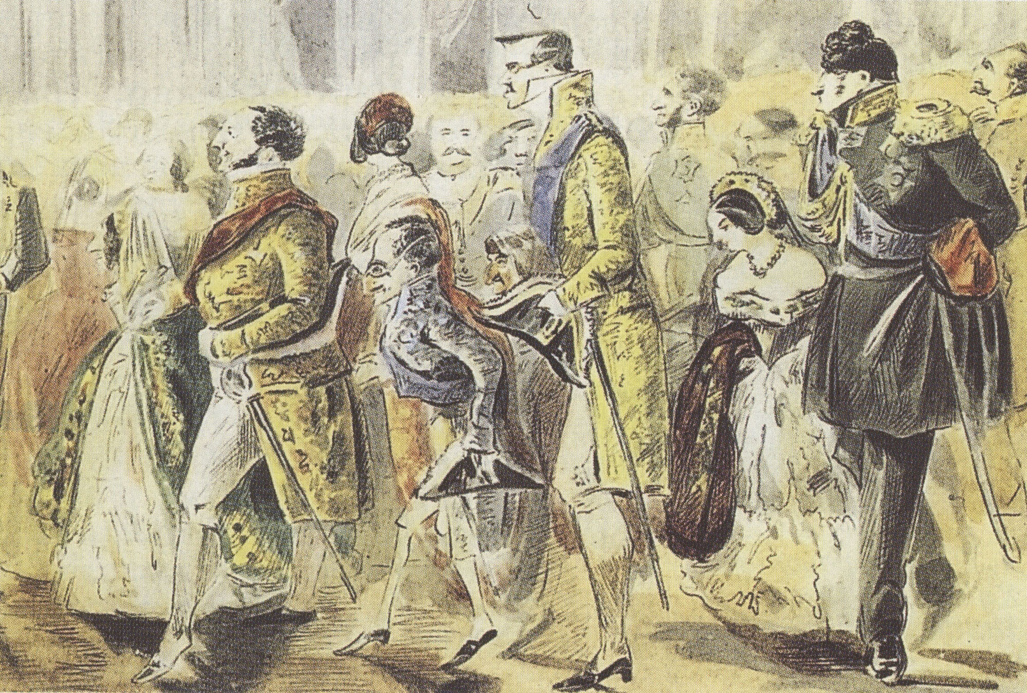 П. Челищев. "На великосветском балу". 1840-е.