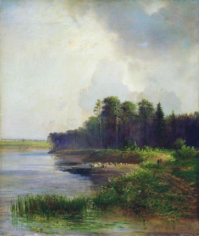А. Саврасов. Берег реки. 1879.