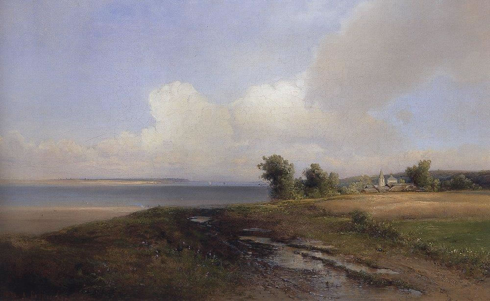 А. Саврасов. Пейзаж. Берег Волги. 1874.