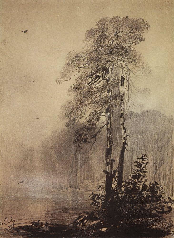 А. Саврасов. Сосны на берегу озера. 1880-1890-е.
