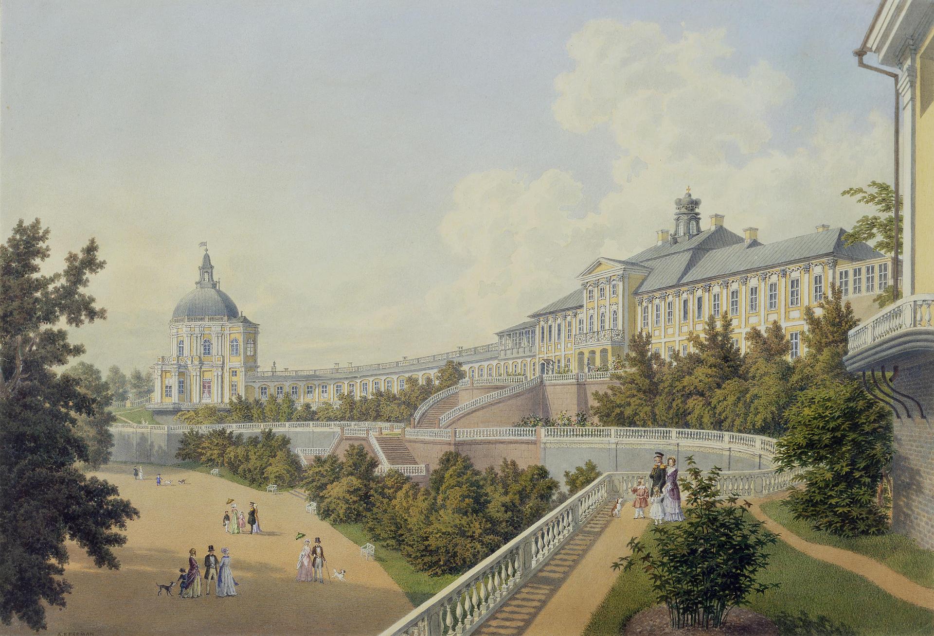 А. А. Беземанн. "Большой дворец в Ораниенбауме". 1847.