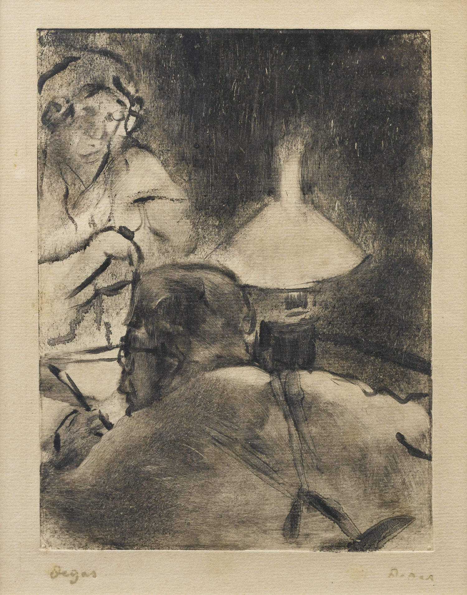 Эдгар Дега. "Чтение под лампой". 1880-1883.
