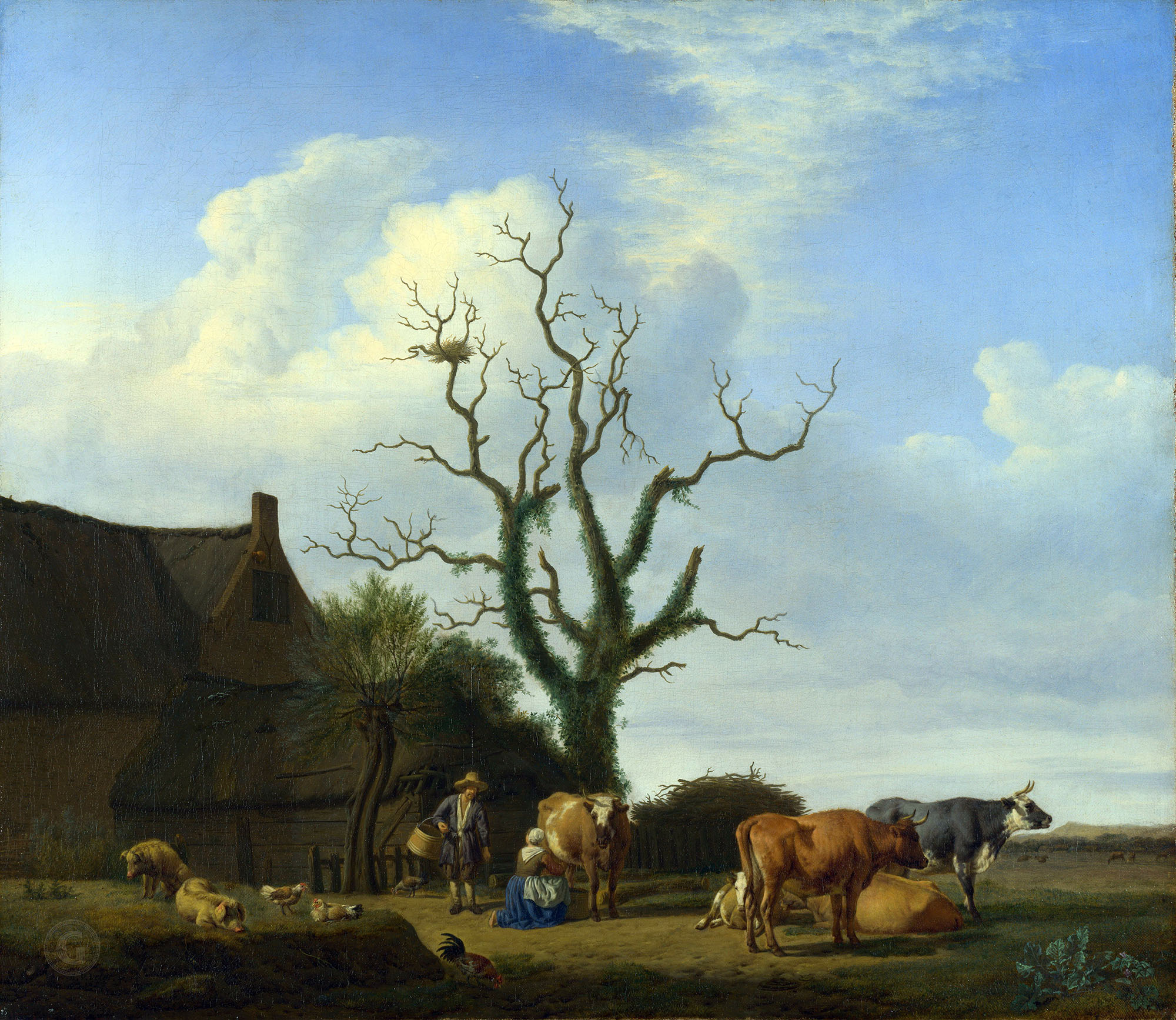 Адриан ван де Вельде. "Ферма с мёртвым деревом". 1658. Британская национальная галерея.