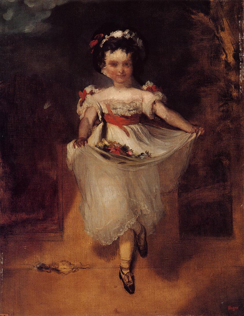 Эдгар Дега. Маленькая девочка с цветами в переднике. 1860-1862.