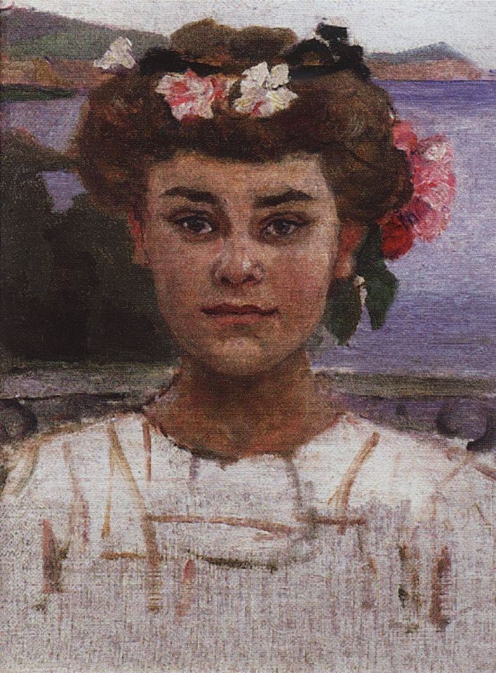 Василий Суриков. Голова девушки. Портрет З. С. Хаминовой. 1908.