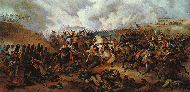 А. Адам. Французская атака на батарею Раевского и смерть генерала Коленкура 7 сентября 1812 года.