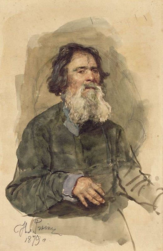 Илья Ефимович Репин. "Бородатый крестьянин". 1879.