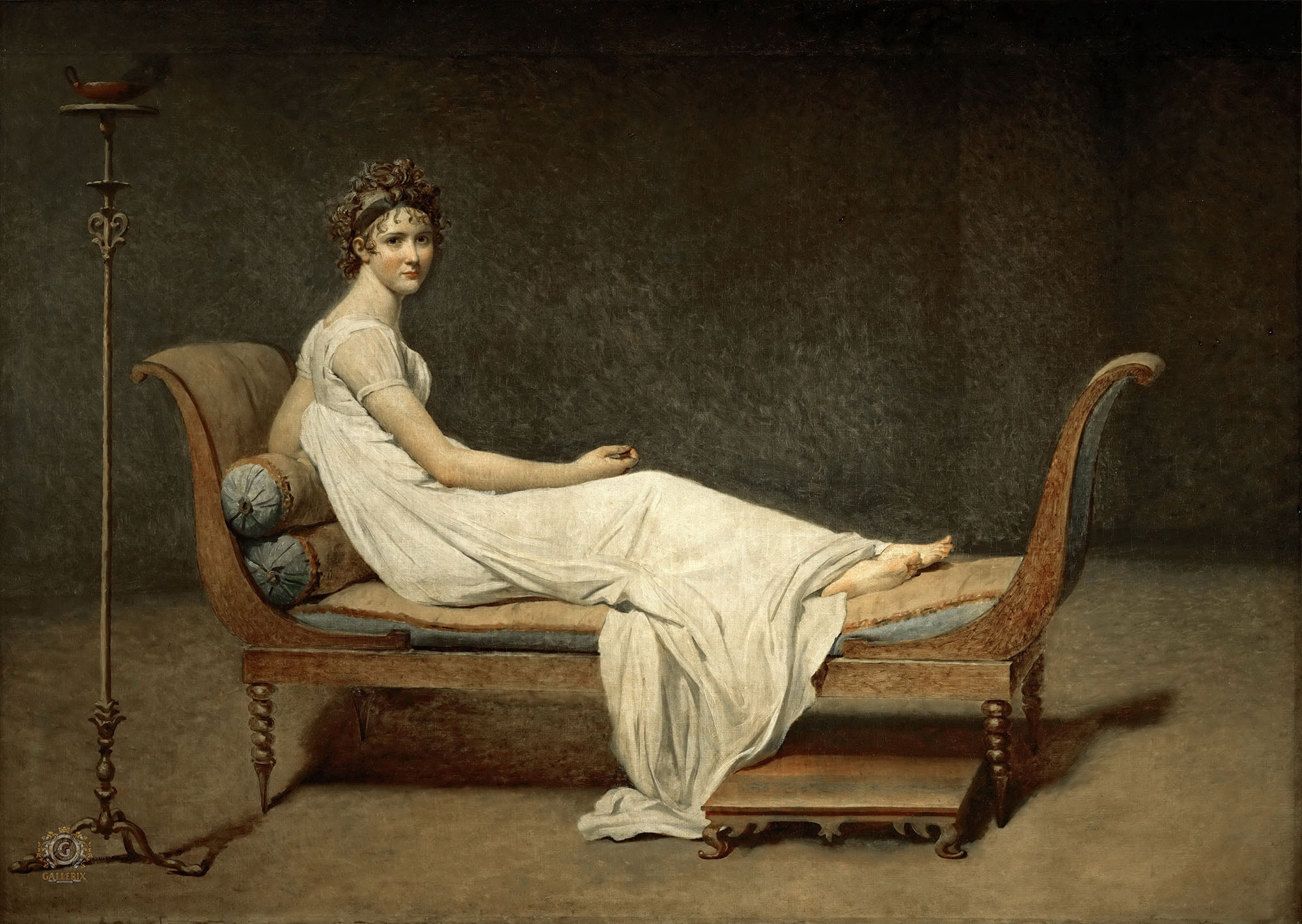 Жан Луи Давид. "Портрет мадам Ж. А. Рекамье". 1800. Лувр, Париж.