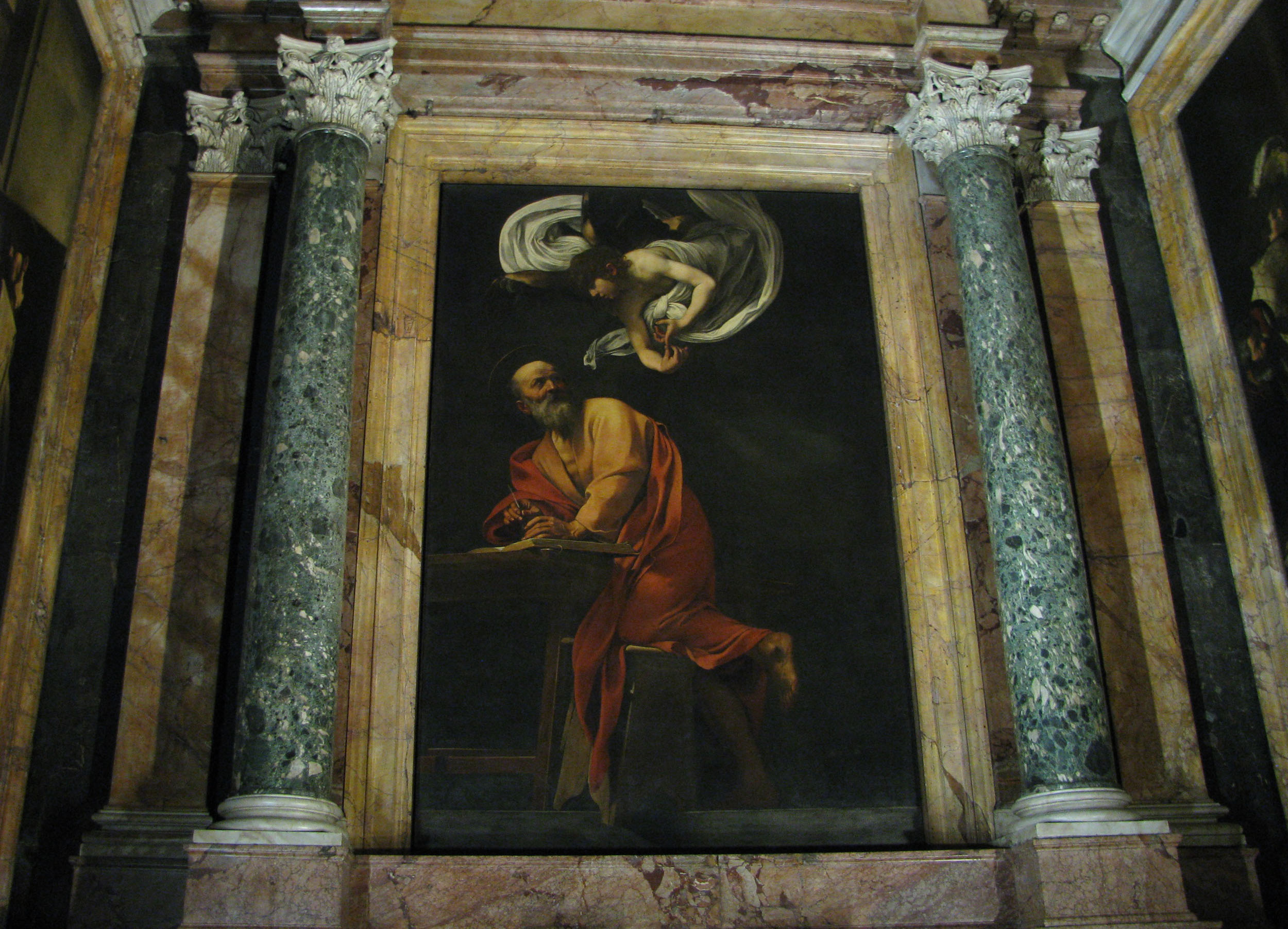 Караваджо. Апостол Матфей и ангел. 1600.
