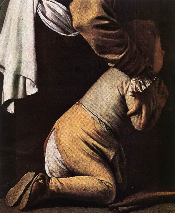Караваджо. Мадонна с чётками. Фрагмент. 1606-1607.