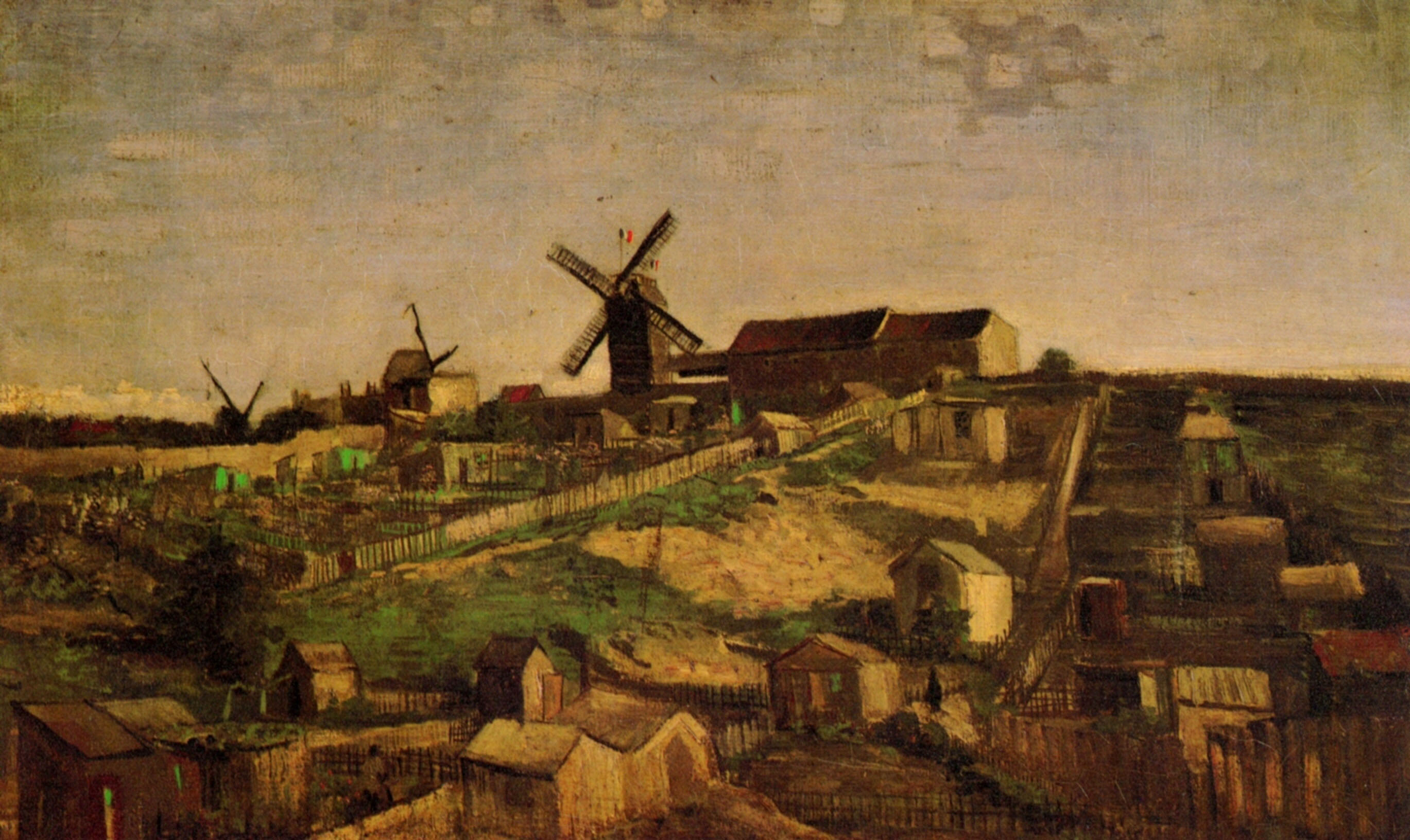 Винсент Ван Гог. "Вид на Монмартр с мельницами". 1886. Музей Крёллер-Мюллер, Оттерло.