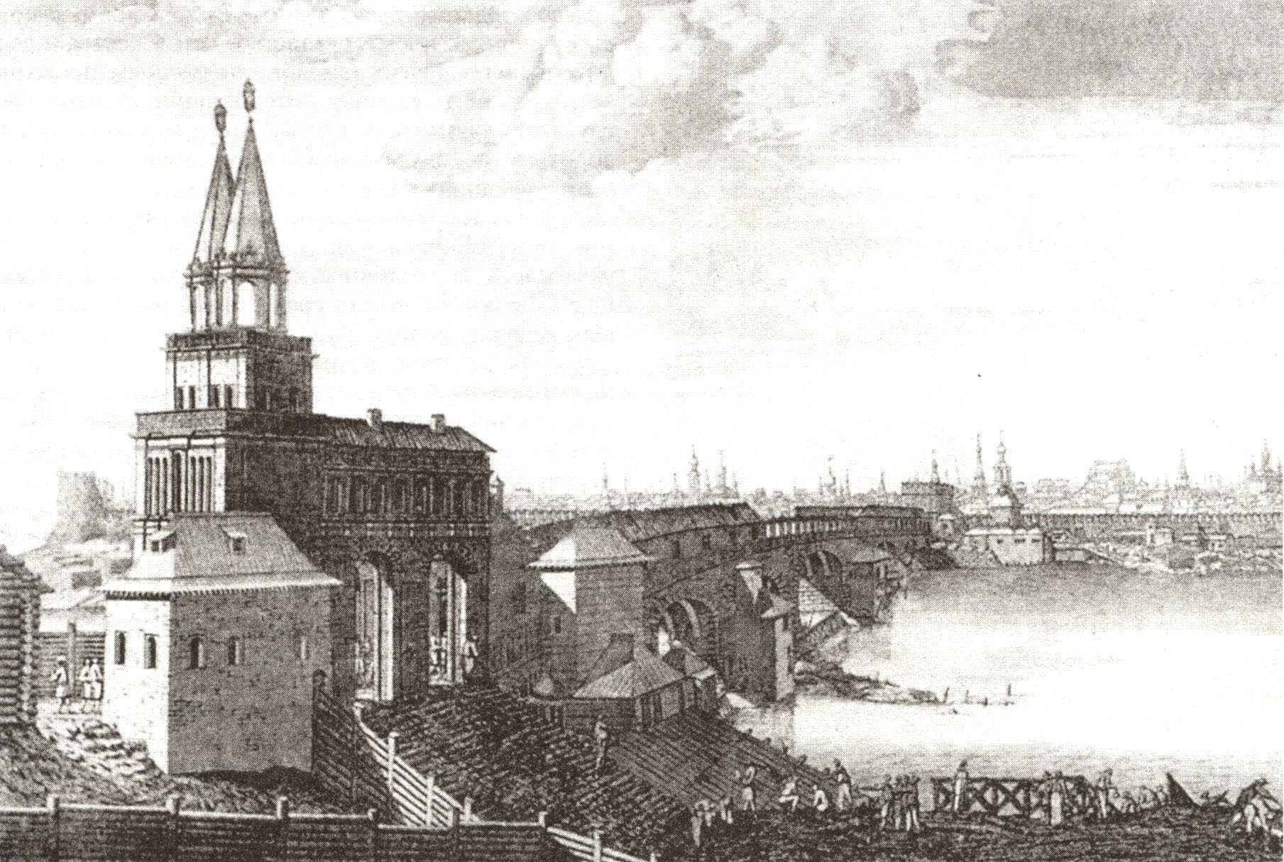 "Вид Москвы от Каменного моста". 1707.