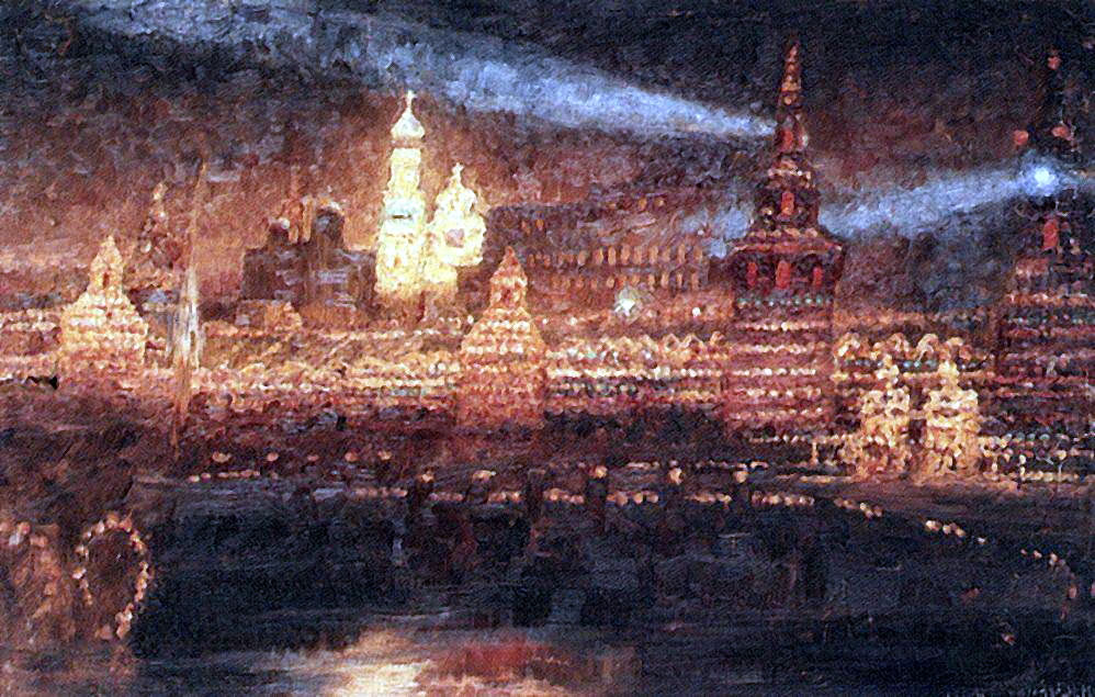Василий Иванович Суриков. "Иллюминация Москвы". 1882.
