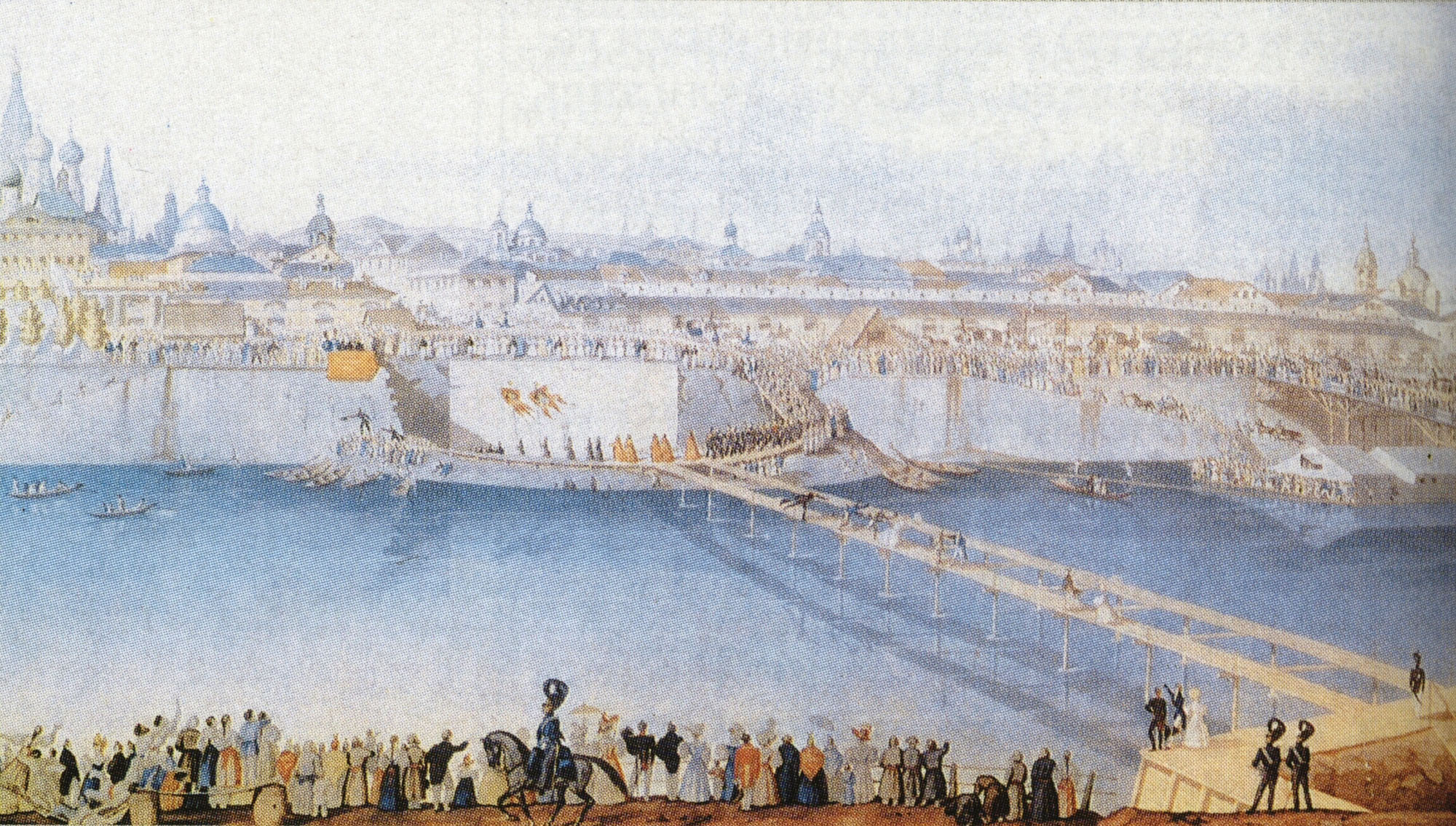 К. Гампельн. Закладка нового металлического моста. 1838.