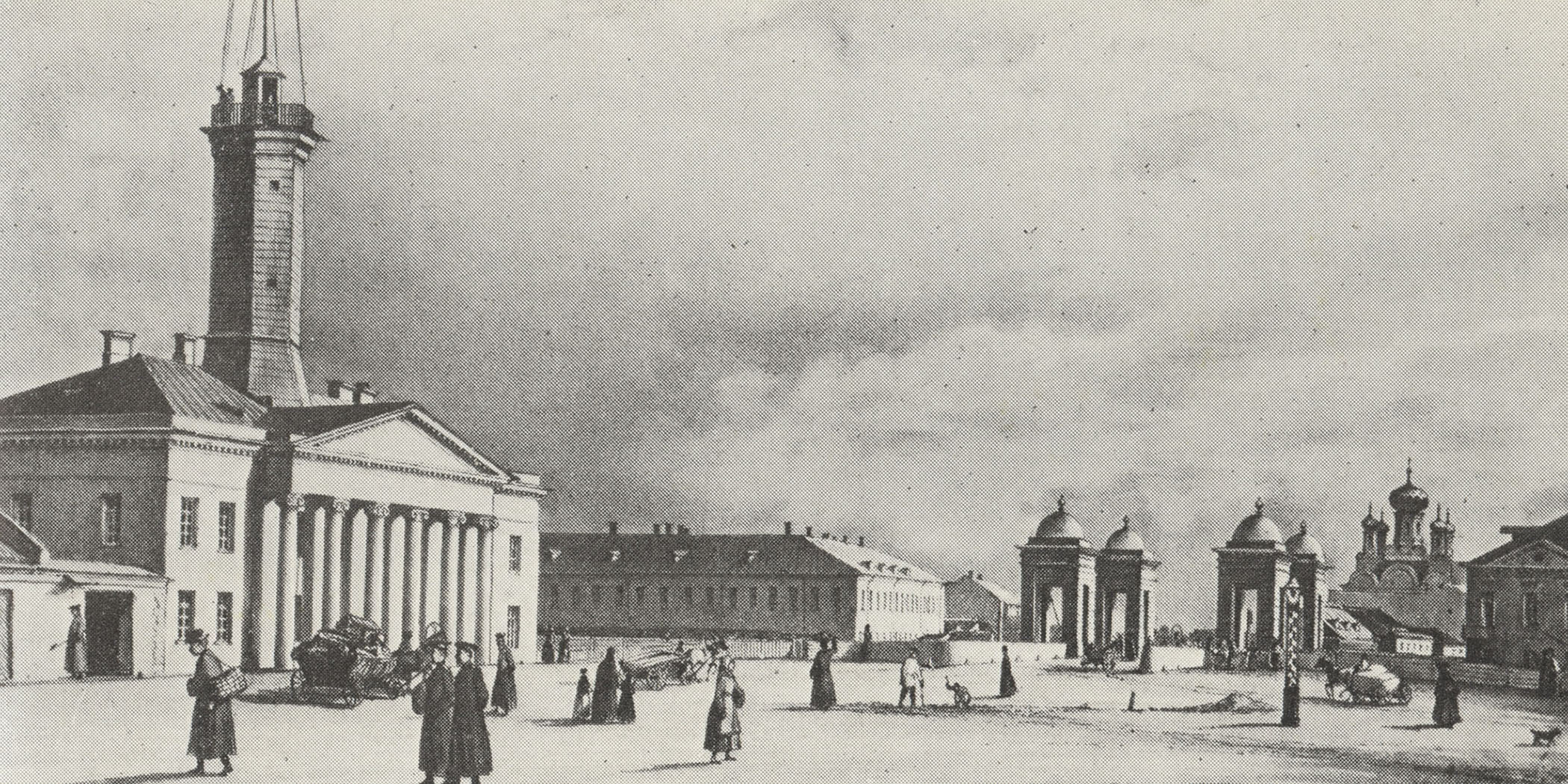 Ф.-В. Перро. Площадь у Калинкина моста. Около 1840.