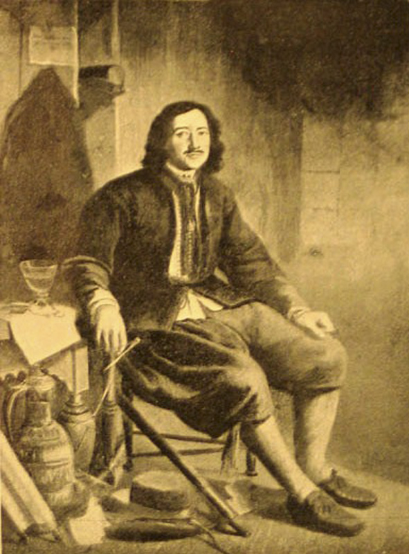 Пётр I в костюме корабельного мастера. Иллюстрация из книги 