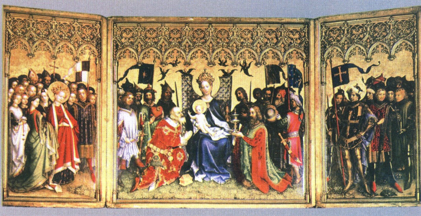 Стефан Лохнер. Алтарь святых покровителей Кёльна (Алтарь поклонения волхво). Начало 1440-х.
