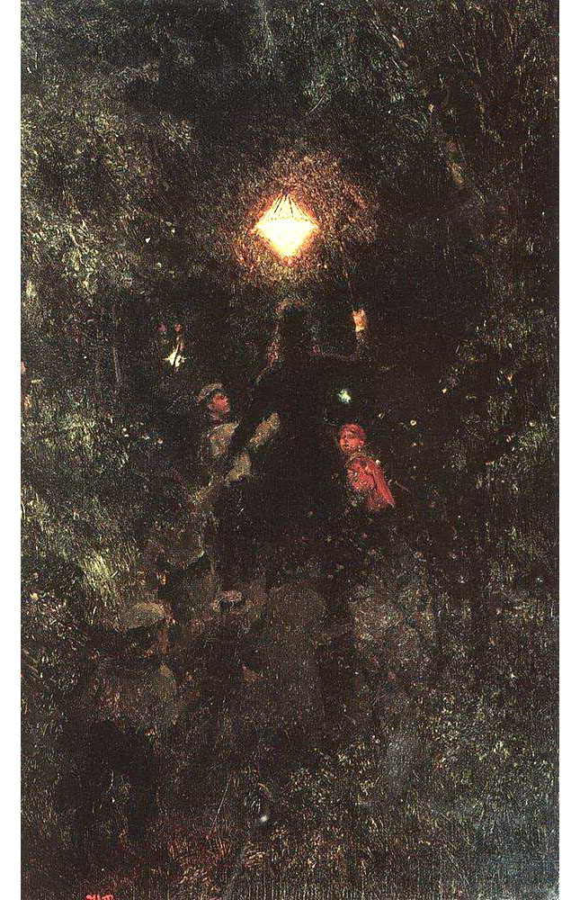 Илья Ефимович Репин. "Прогулка с фонарями". 1879.