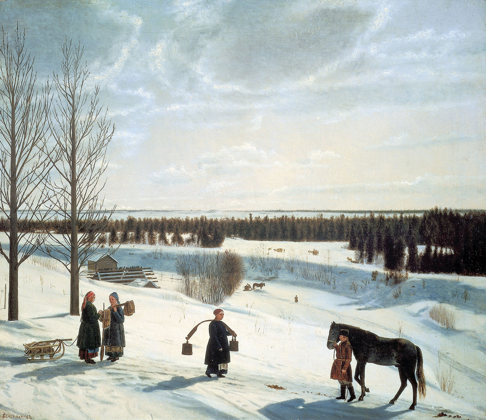 Никифор Крылов. "Зимний пейзаж. Русская зима". 1827.