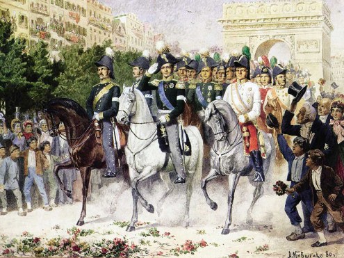 Алексей Кившенко. "Русские войска входят в Париж". 1880.