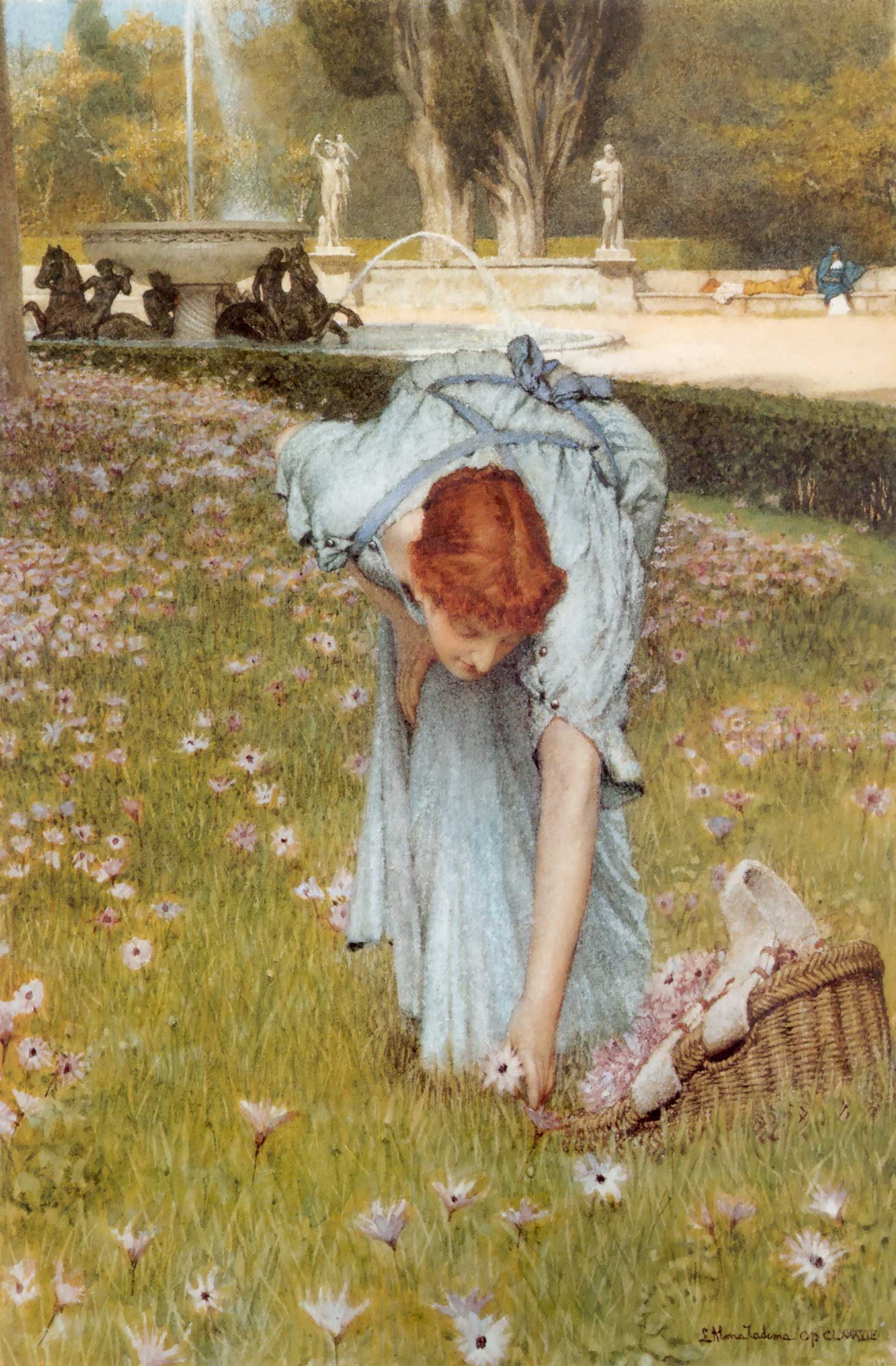 Лоуренс Альма-Тадема. "Флора. Весна в садах виллы Боргезе". 1877. Частная коллекция.