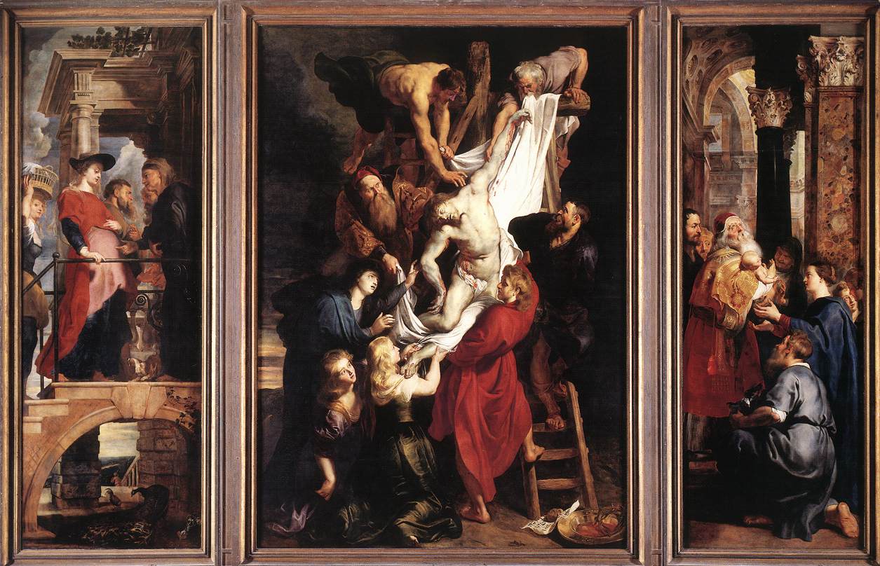 Питер Пауль Рубенс. Триптих "Снятие с креста". 1612. Собор Антверпенской Богоматери, Антверпен.