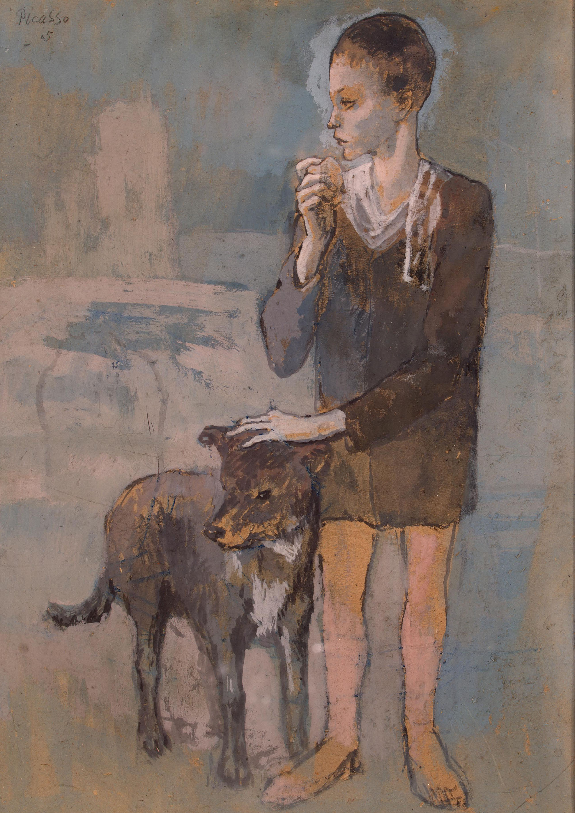 Пабло Пикассо-и-Руис. "Мальчик с собакой". 1905.