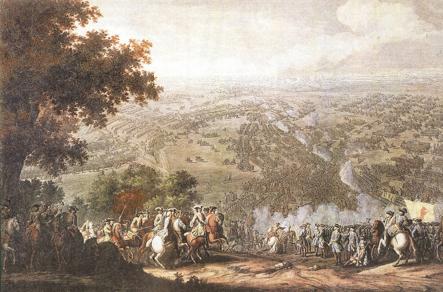 Н. Лармессен. Полтавское сражение 27 июня 1709 года. Гравбра с картины П.-Д. Мартена Младшего. После 1724.