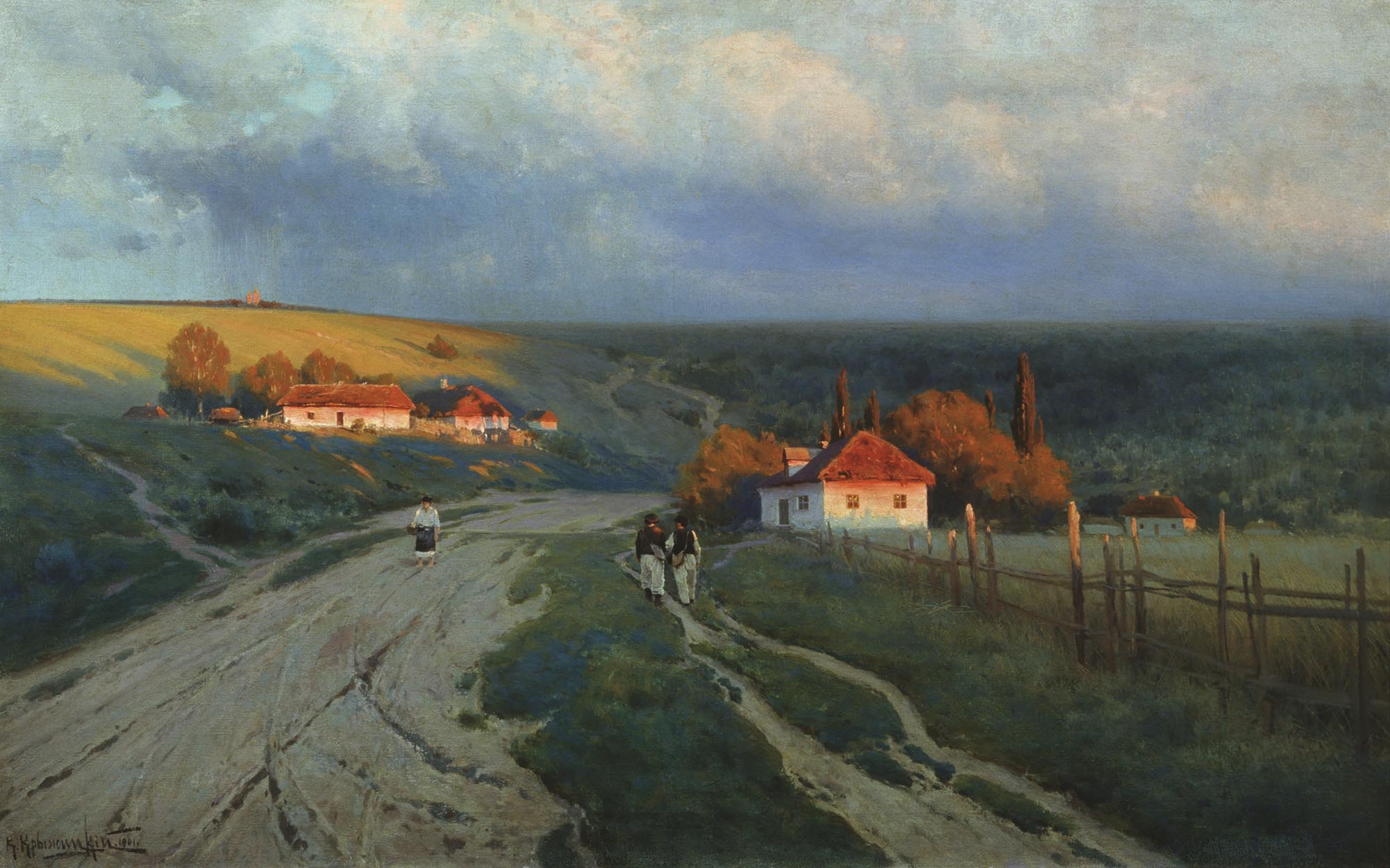 Константин Яковлевич Крыжицкий. вечер на украине. 1901.