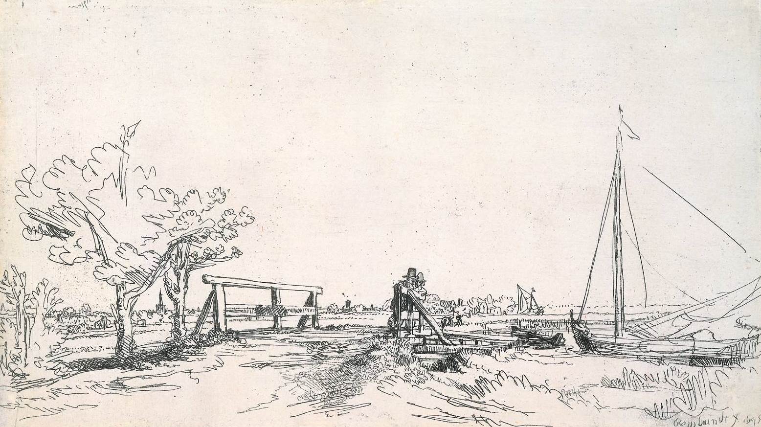 Рембрандт ван Рейн. Мостик Сикса. 1645.                                          .