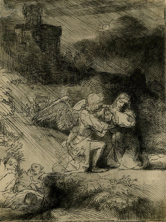 Рембрандт ван Рейн. Христос в Гефсиманском саду. 