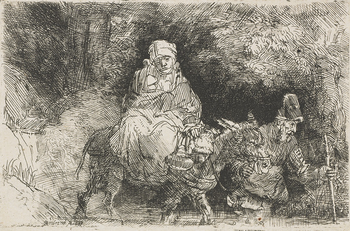 Рембрандт ван Рейн. Бегство в Египет. 1654. 