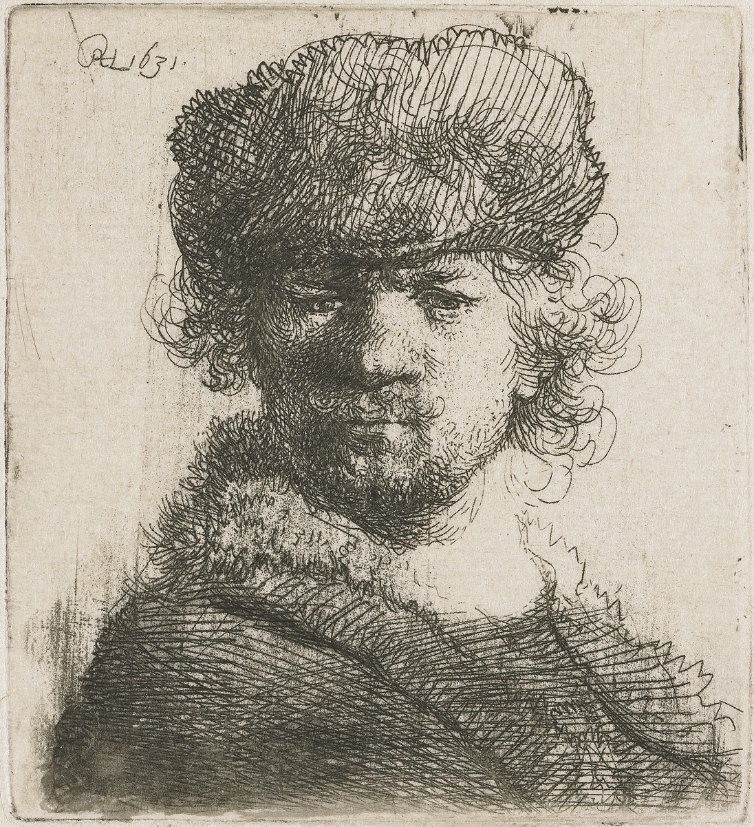 Рембрандт ван Рейн. Рембрандт в меховой шапке. 1631.                                         .