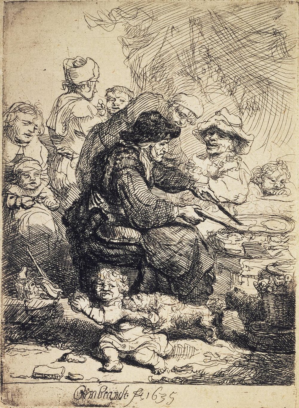 Рембрандт ван Рейн. Блинщица. 1635.                                         .