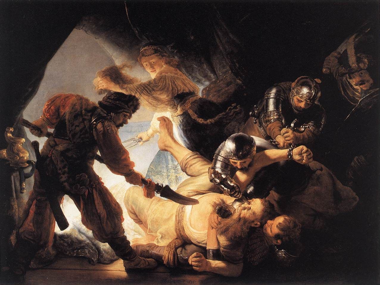 Рембрандт ван Рейн. Ослепление Самсона. 1636.                                       .