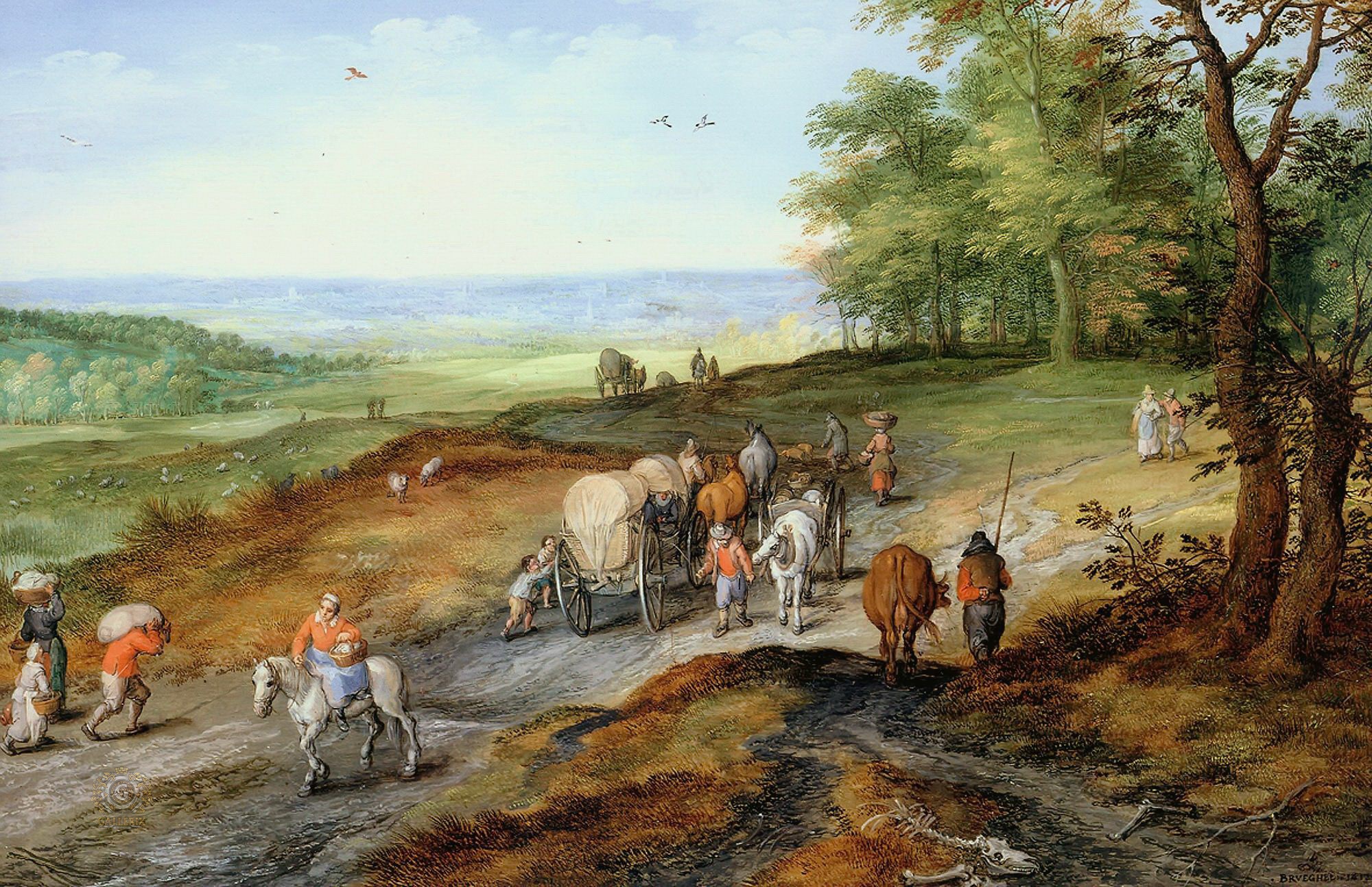 Ян Брейгель Старший. "Возвращение с рынка". 1612. Частная коллекция.