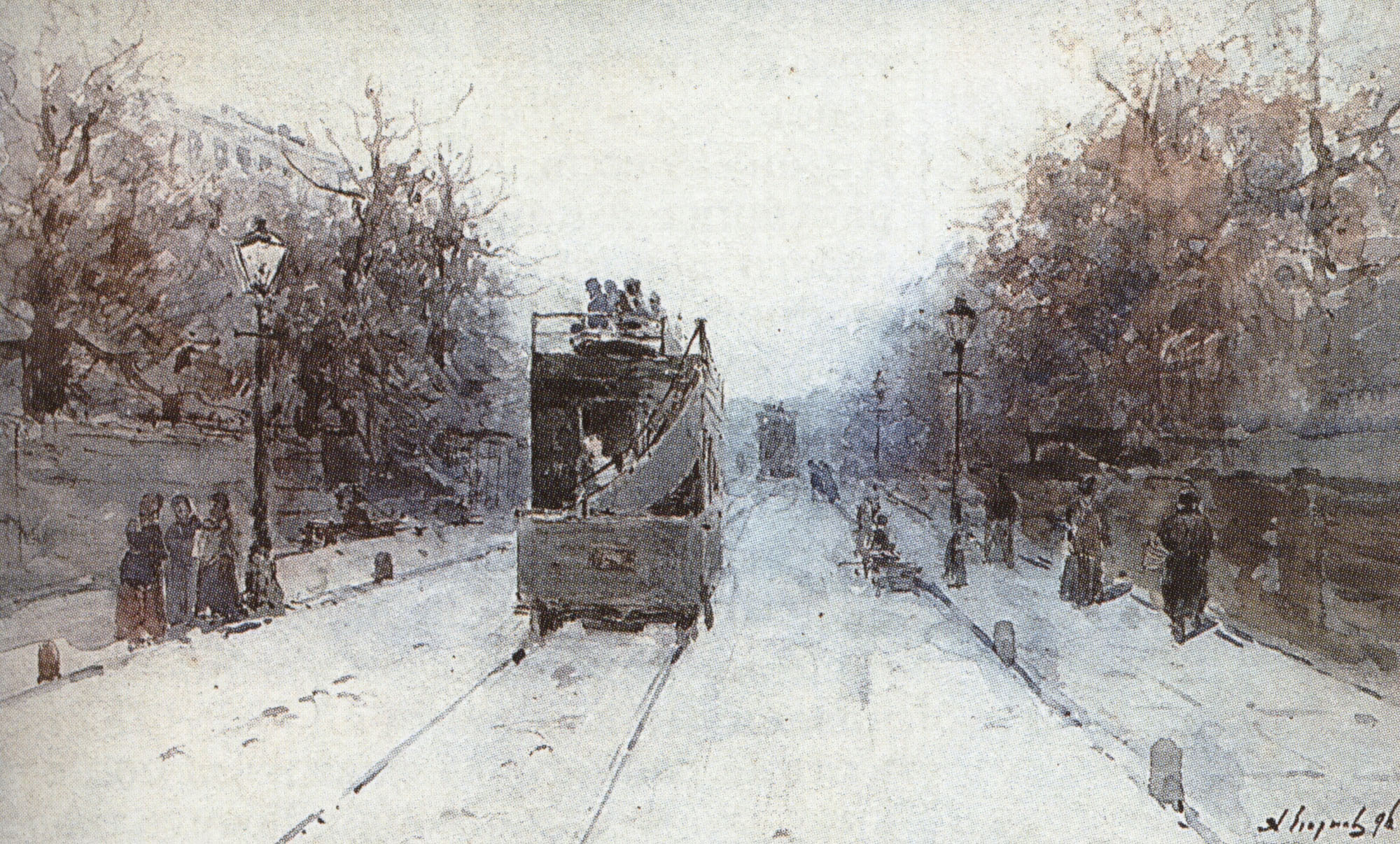 А. Егоров. Рождественский бульвар зимой. 1896.