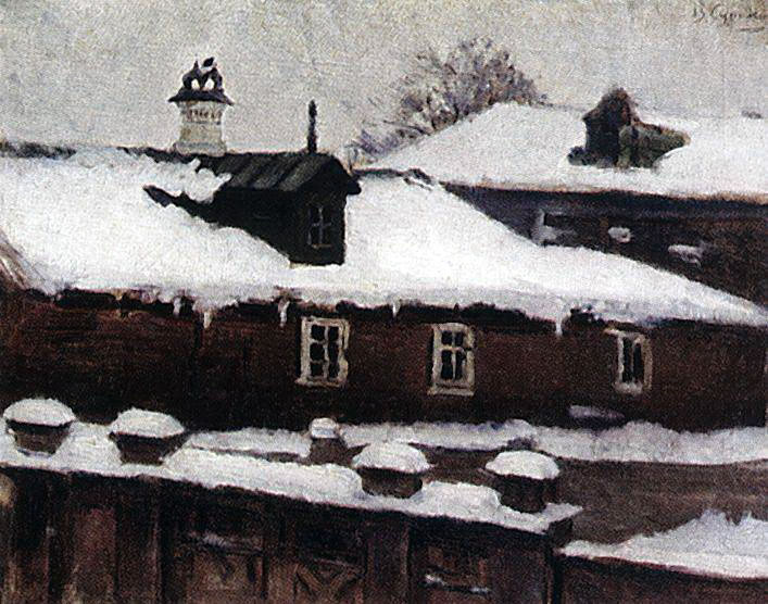Василий Суриков. Крыши зимой. 18890е.