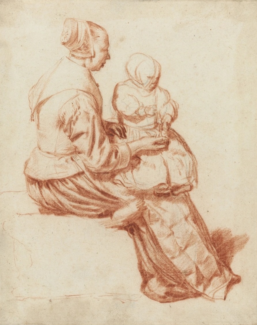 Адриан ван де Вельде. "Женщина с ребёнком на коленях".