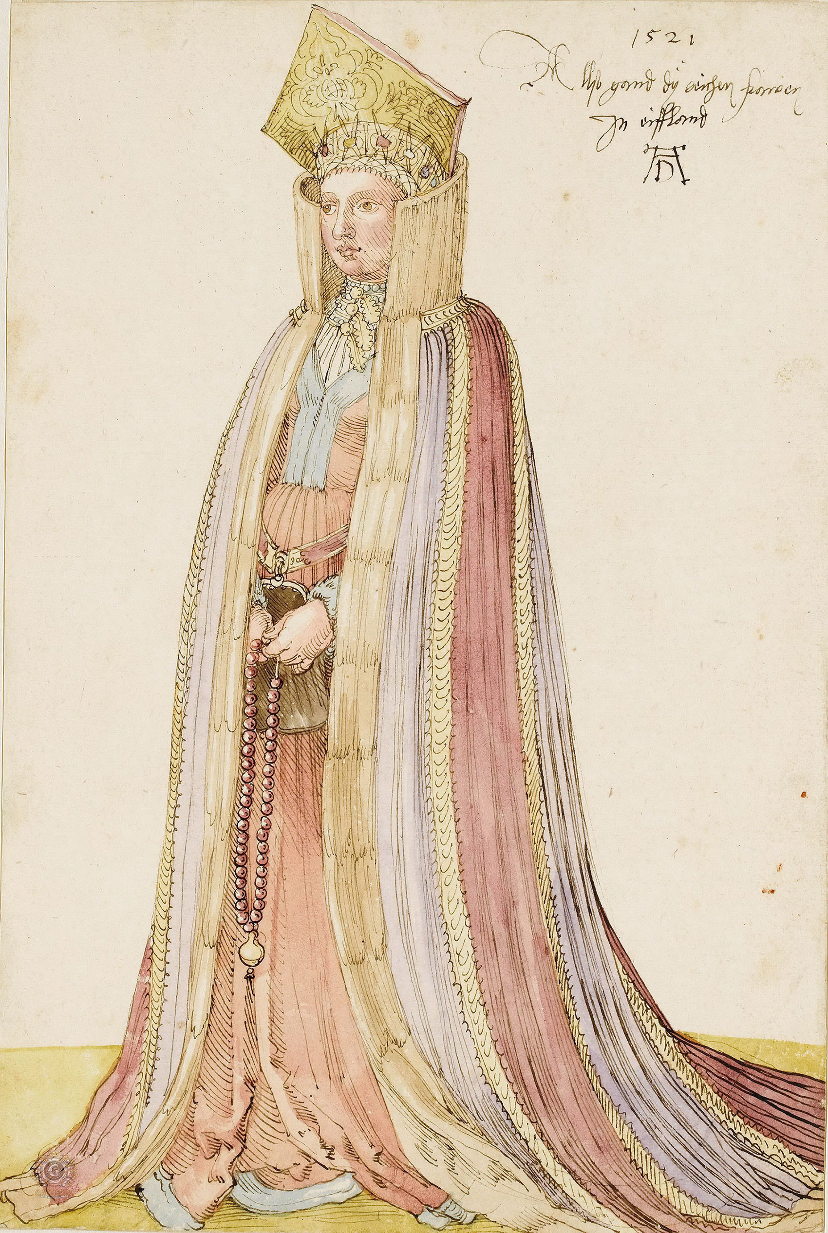 Альбрехт Дюрер. "Наряд ливонской женщины". 1521. Лувр, Париж.