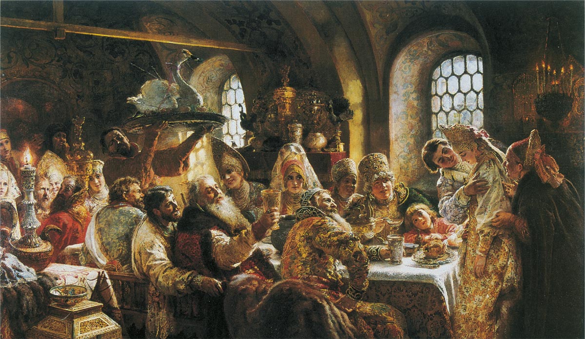 Константин Егорович Маковский. "Боярский свадебный пир в XVII веке". 1883.