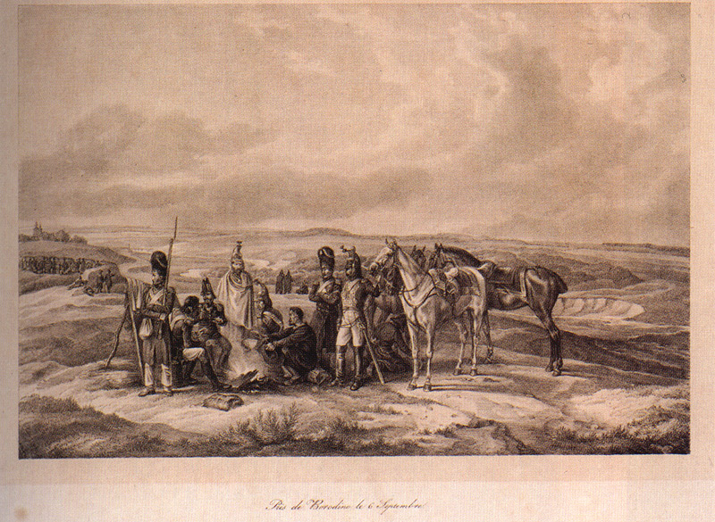 В окрестностях Бородина. Литография по рисунку Альбрехта Адама. 1827-1833.