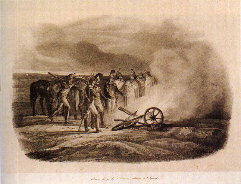 Бивак итальянской гвардии, 7 сентября 1812 года. Литография по рисунку Альбрехта Адама. 1827-1833.