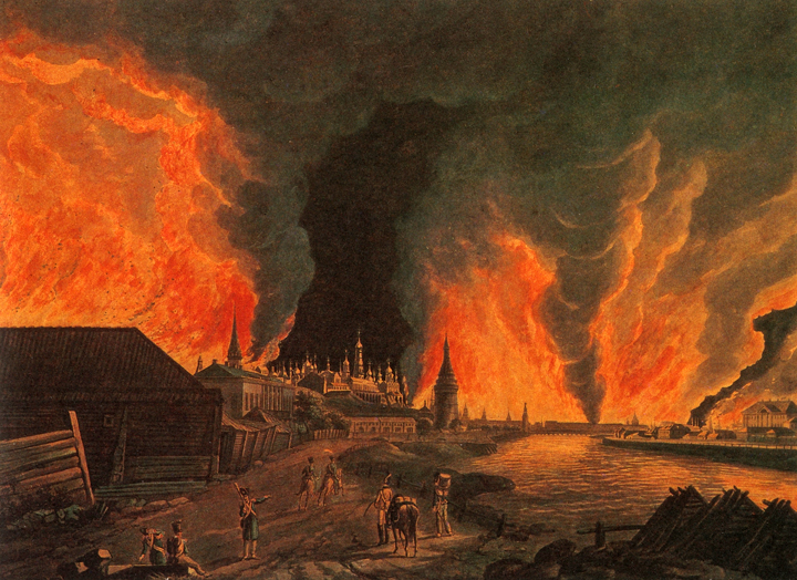 Шмидт, с оригинала Х. И. Олендорфа. Пожар в Москве в сентябре 1812 года.
