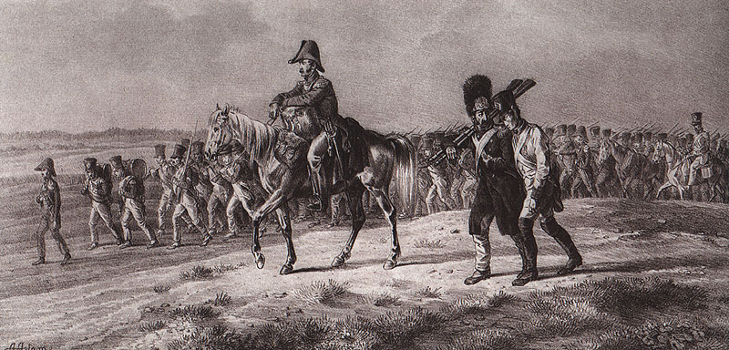 Альбрехт Адам. Марш дивизии Пино. 16 июля 1812 года. 1830-е.