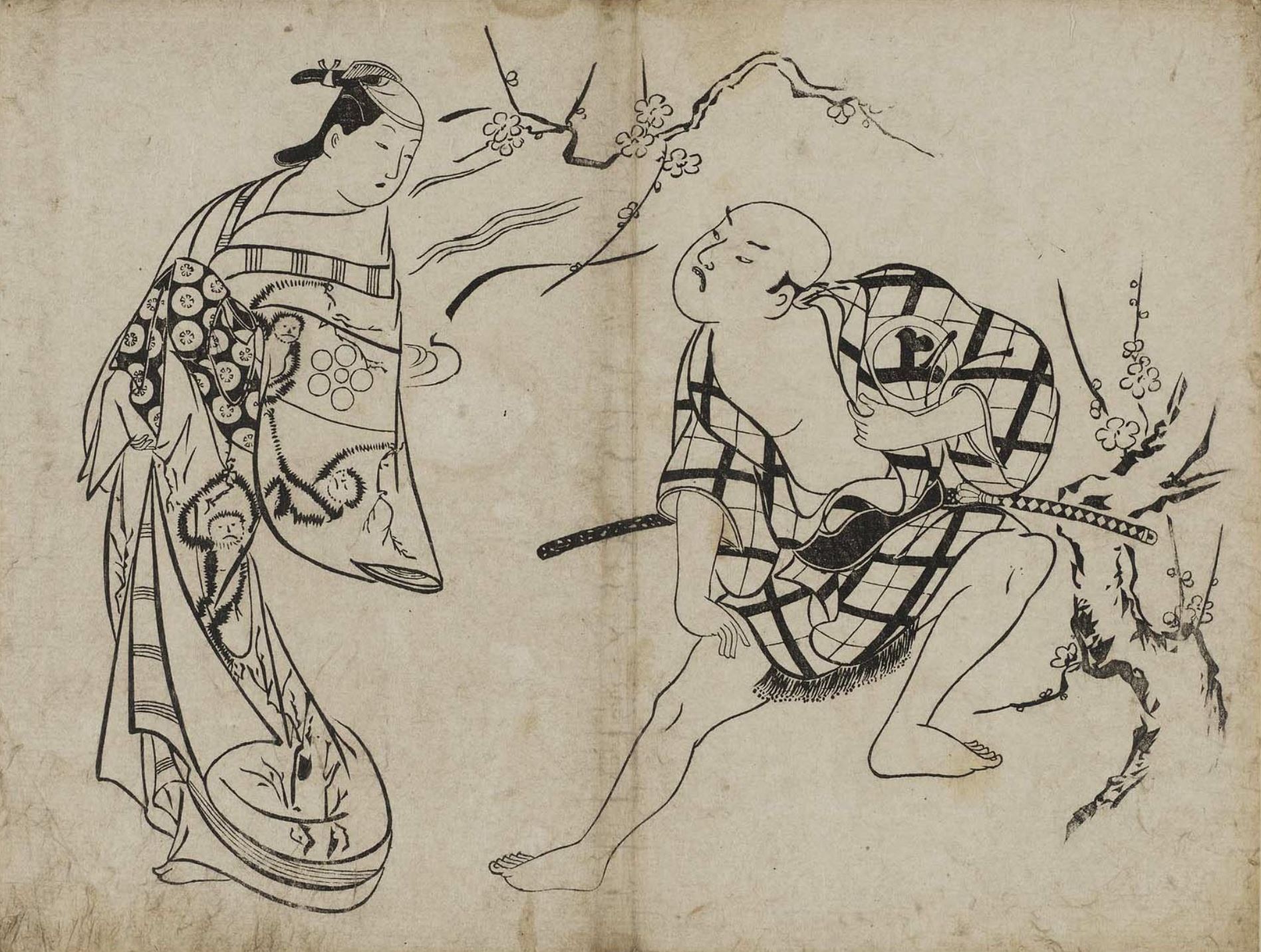 Окумура Масанобу. "Актёры". Около 1714.