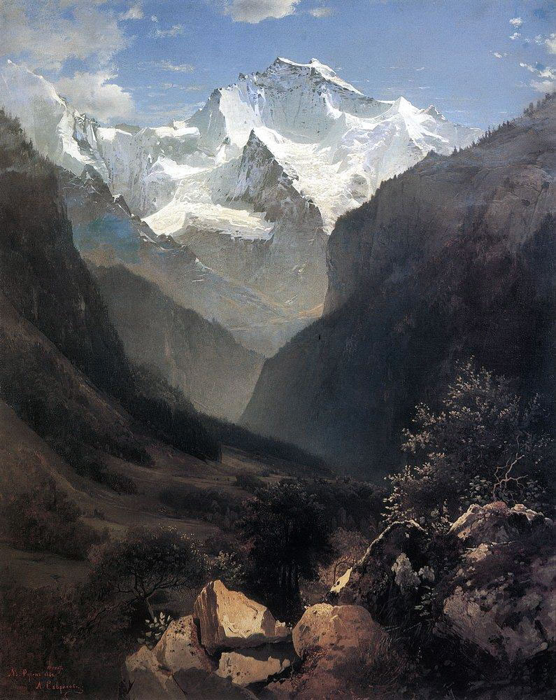 Алексей Саврасов. Вид в Швейцарских Альпах (Гора Малый Рухен). 1862.