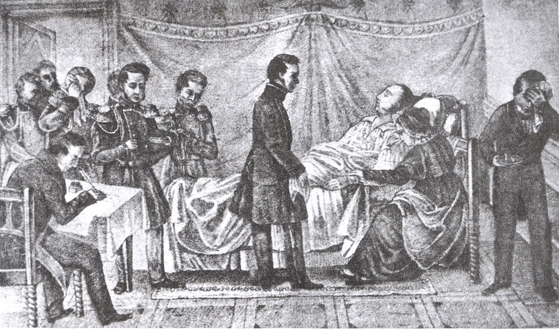А. Соколов. "Кончина императора Александра I в 1827 году".