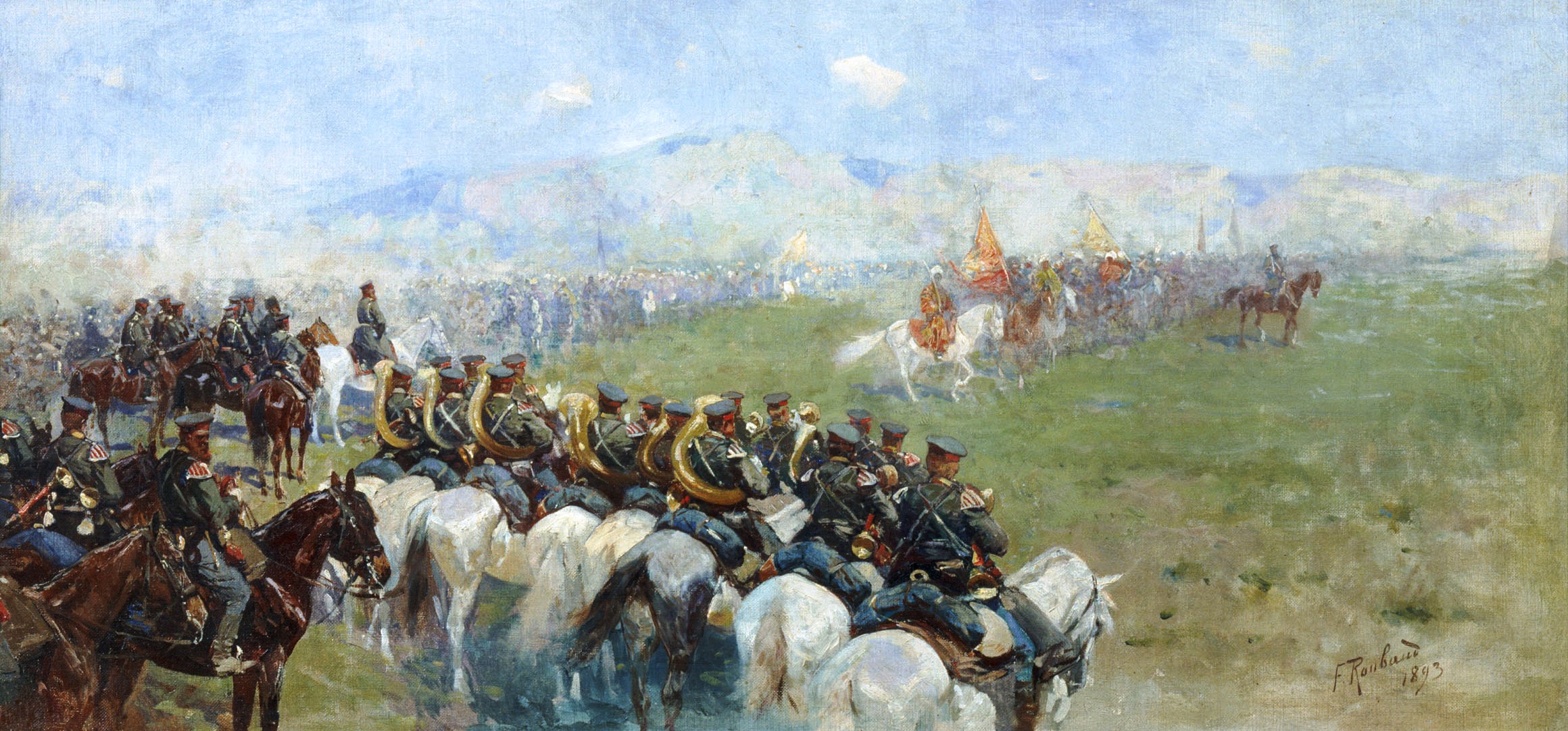 Франц Рубо. "Смотр войск Александром III". 1893.