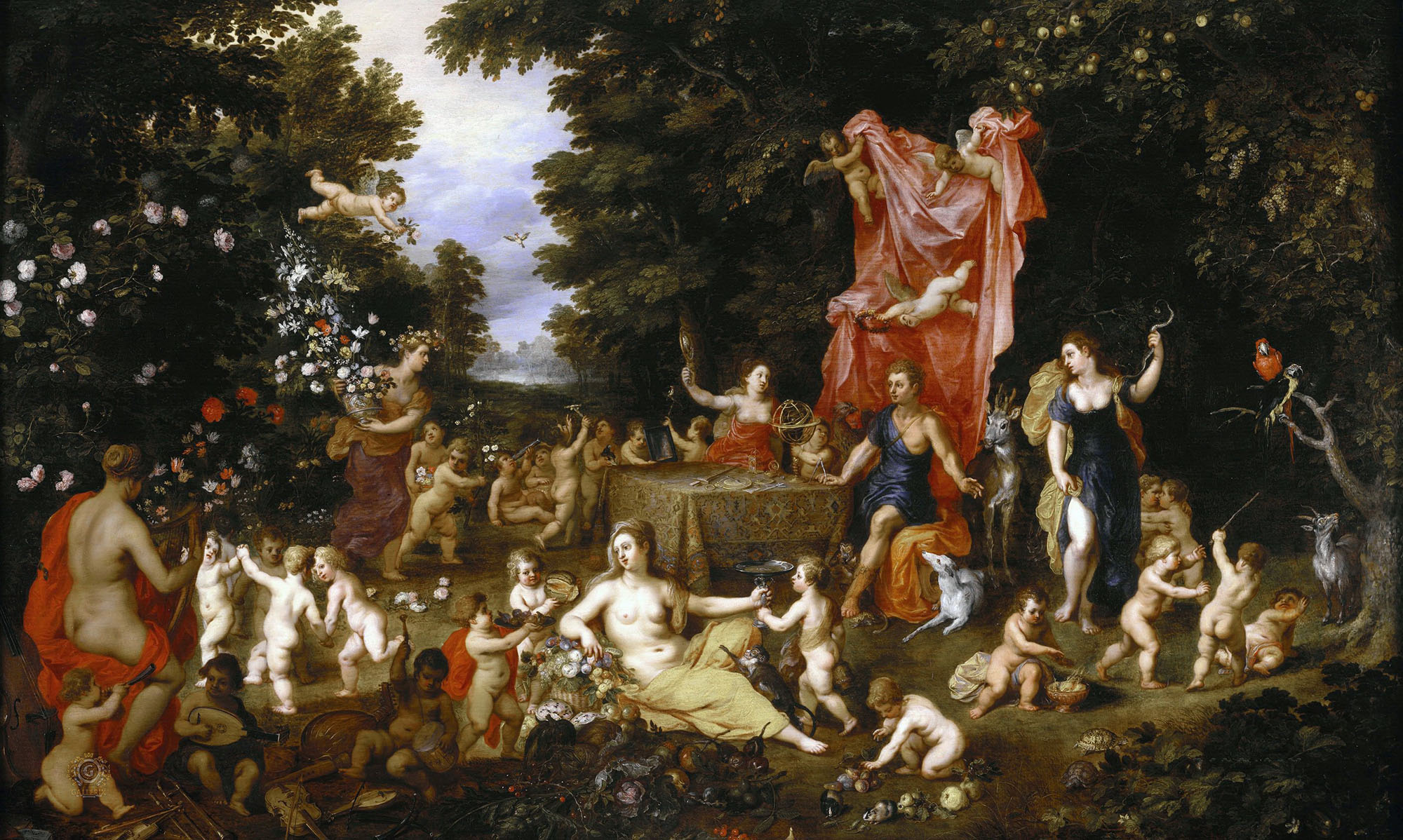 Ян Брейгель Старший, Хендрик I ван Бален (фигуры). "Аллегория пяти чувств". 1617-1618. Частная коллекция.